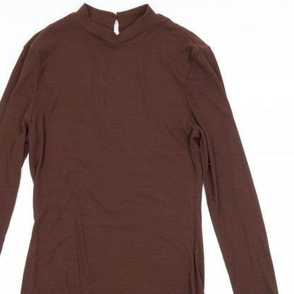 SheIn Womens Brown  Polyester Pencil Dress  Size L Crew Neck