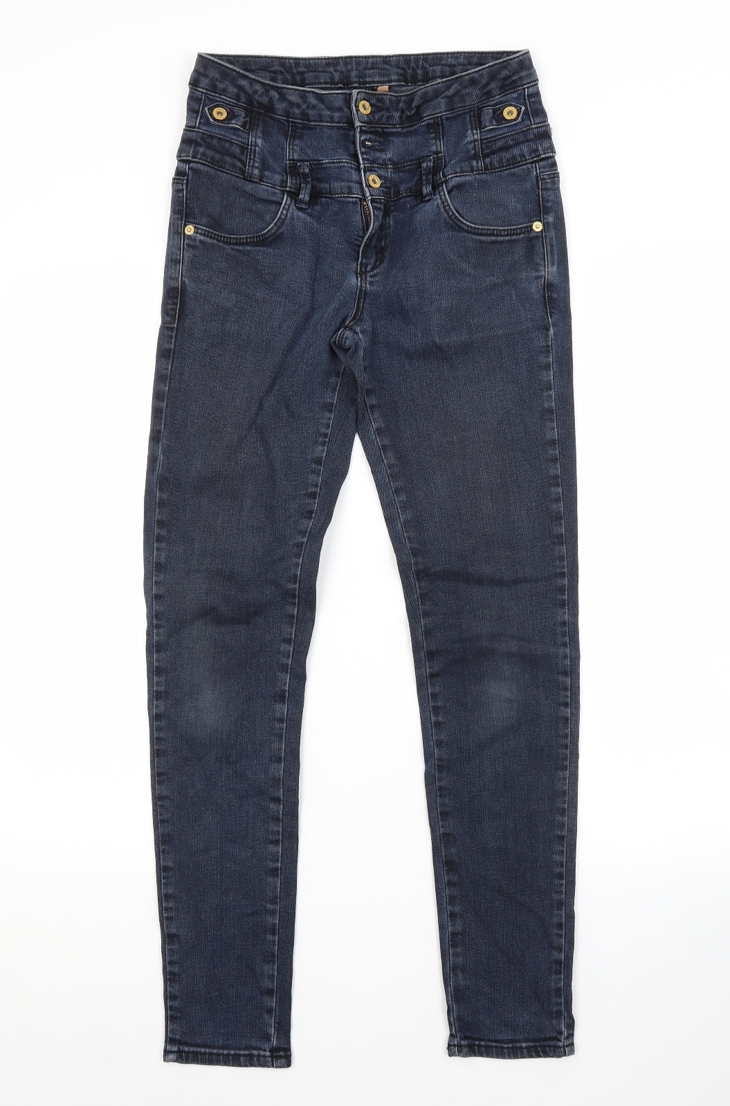 Topshop Womens Blue  Cotton Skinny Jeans Size 28 in L30 in Regular