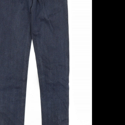 Topshop Womens Blue  Cotton Skinny Jeans Size 28 in L30 in Regular