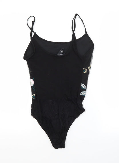 New Look Womens Black Flecked Polyester Unitard One-Piece Size 6