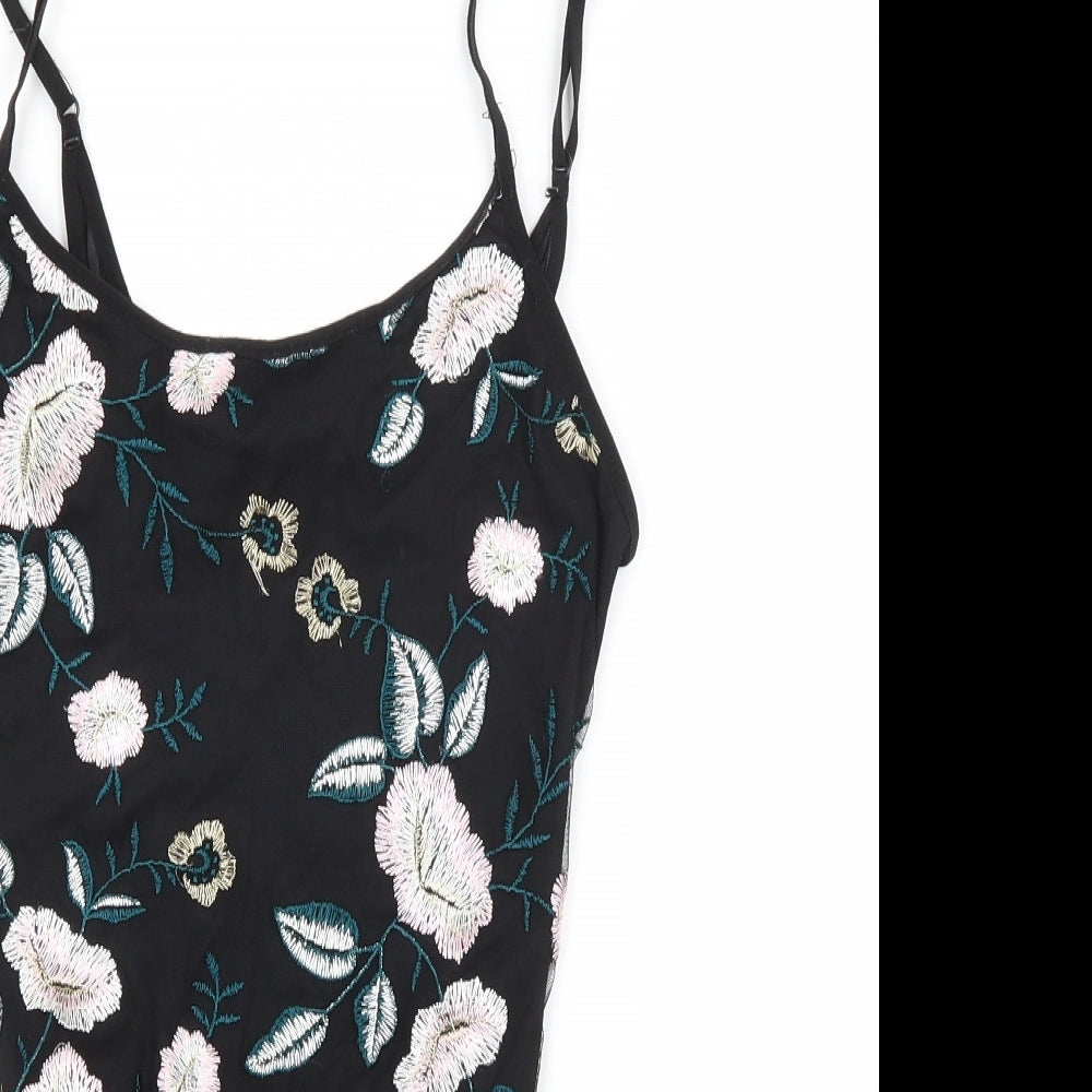 New Look Womens Black Flecked Polyester Unitard One-Piece Size 6