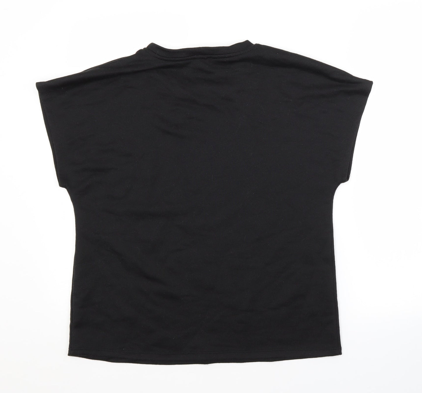 Womens UK Size 10 JEFF & CO Black Basic T-Shirt