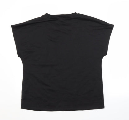 Womens UK Size 10 JEFF & CO Black Basic T-Shirt