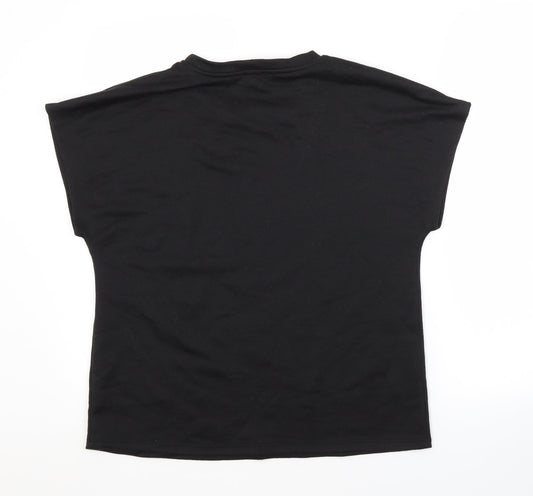 Womens UK Size 10 JEFF & CO Black Basic T-Shirt