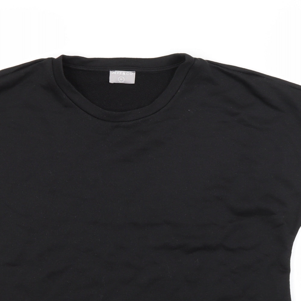 Womens UK Size 10 JEFF & CO Black Basic T-Shirt
