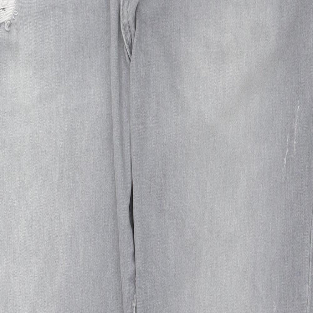 Denim & Co. Womens Grey  Cotton Straight Jeans Size 14 L27 in Regular