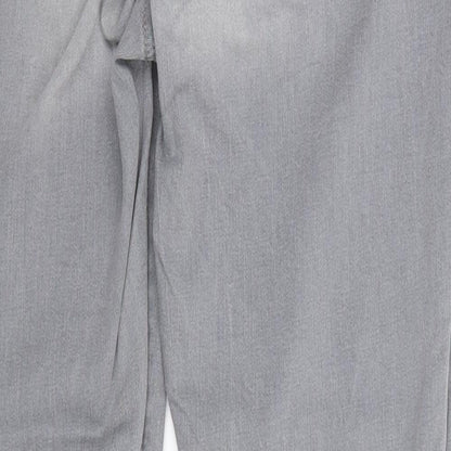 Denim & Co. Womens Grey  Cotton Straight Jeans Size 14 L27 in Regular