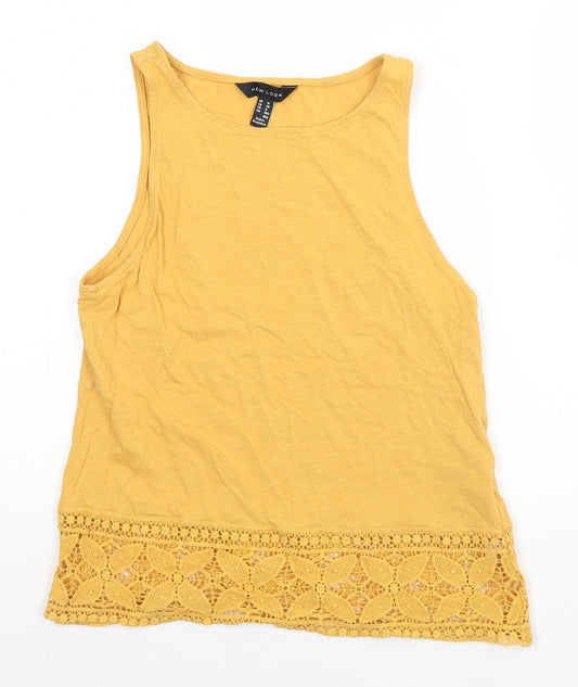 Womens UK Size 10 New Look Orange Basic Tank