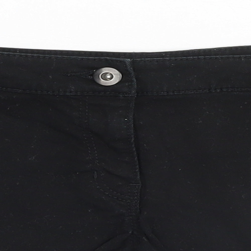 H&M Womens Black Geometric Cotton Cut-Off Shorts Size 10  Regular