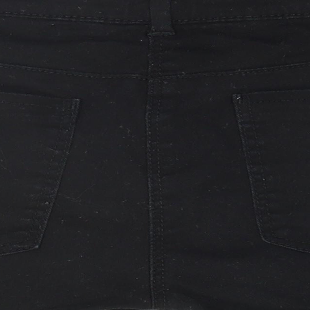 H&M Womens Black Geometric Cotton Cut-Off Shorts Size 10  Regular