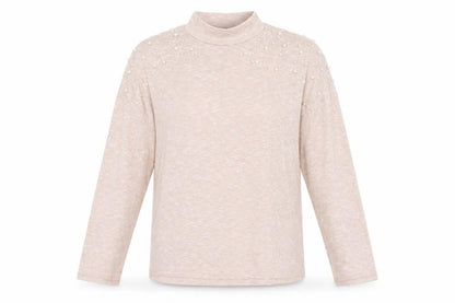 Front view of Divided women’s beige high neck polyester jumper, size S