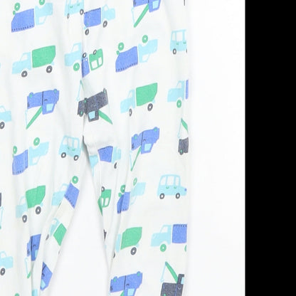 Mothercare Girls White Geometric Cotton Sweatpants Leggings Size 12-18 Months   - Cars and Trucks