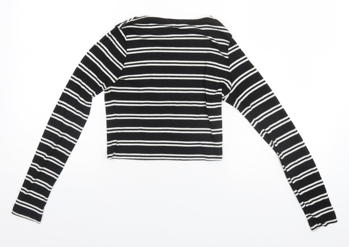 Atmosphere Womens Black Round Neck Striped  Pullover Jumper Size 8