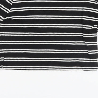Atmosphere Womens Black Round Neck Striped  Pullover Jumper Size 8