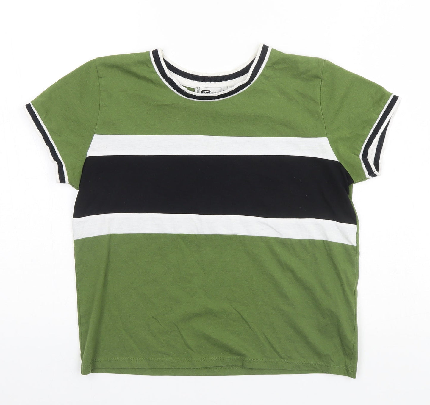 Preworn Mens Green  Cotton  T-Shirt Size S Round Neck