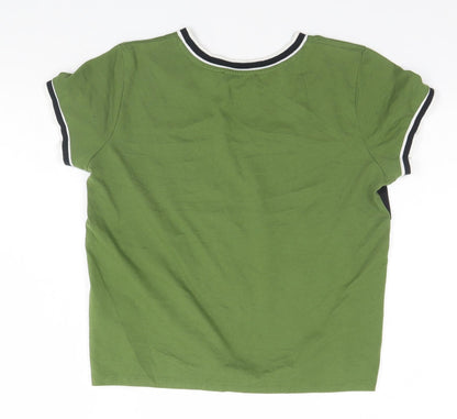 Preworn Mens Green  Cotton  T-Shirt Size S Round Neck