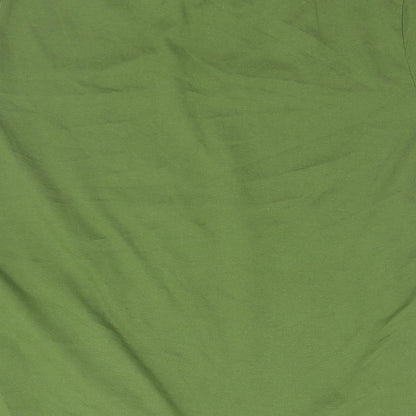 Preworn Mens Green  Cotton  T-Shirt Size S Round Neck