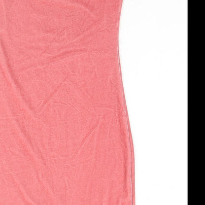 SheIn Womens Pink  Polyester Pencil Dress  Size S Square Neck