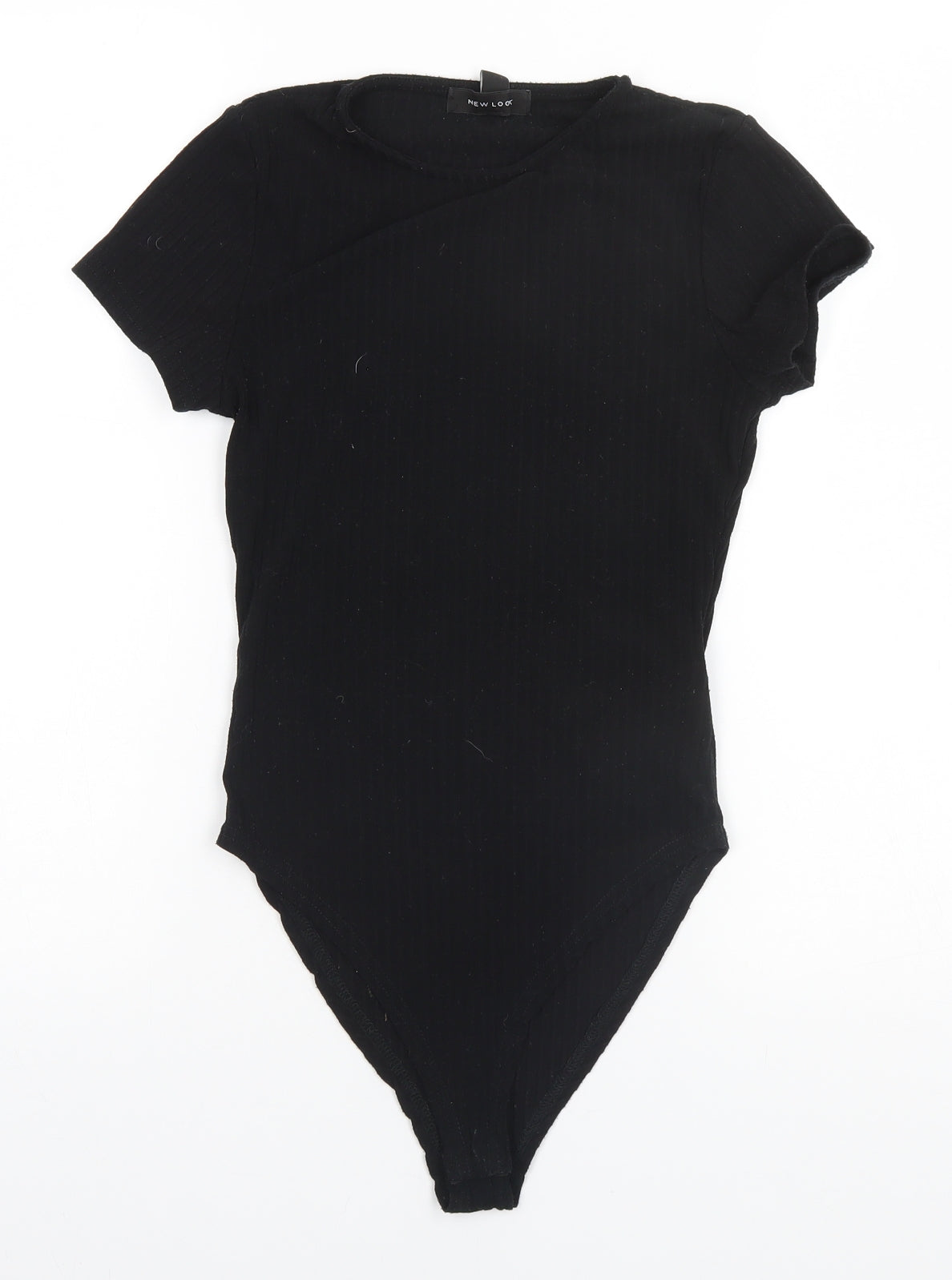 New Look Womens Black Striped Polyester Leotard One-Piece Size 6