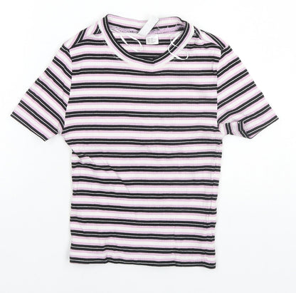 Womens UK Size XS Divided Pink Basic T-Shirt
