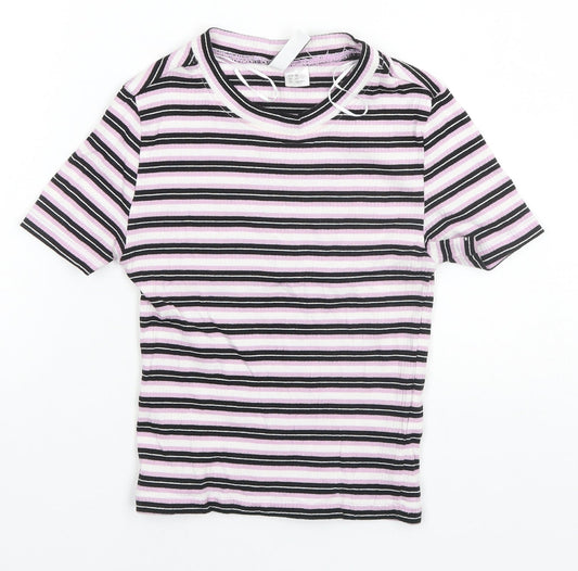 Womens UK Size XS Divided Pink Basic T-Shirt