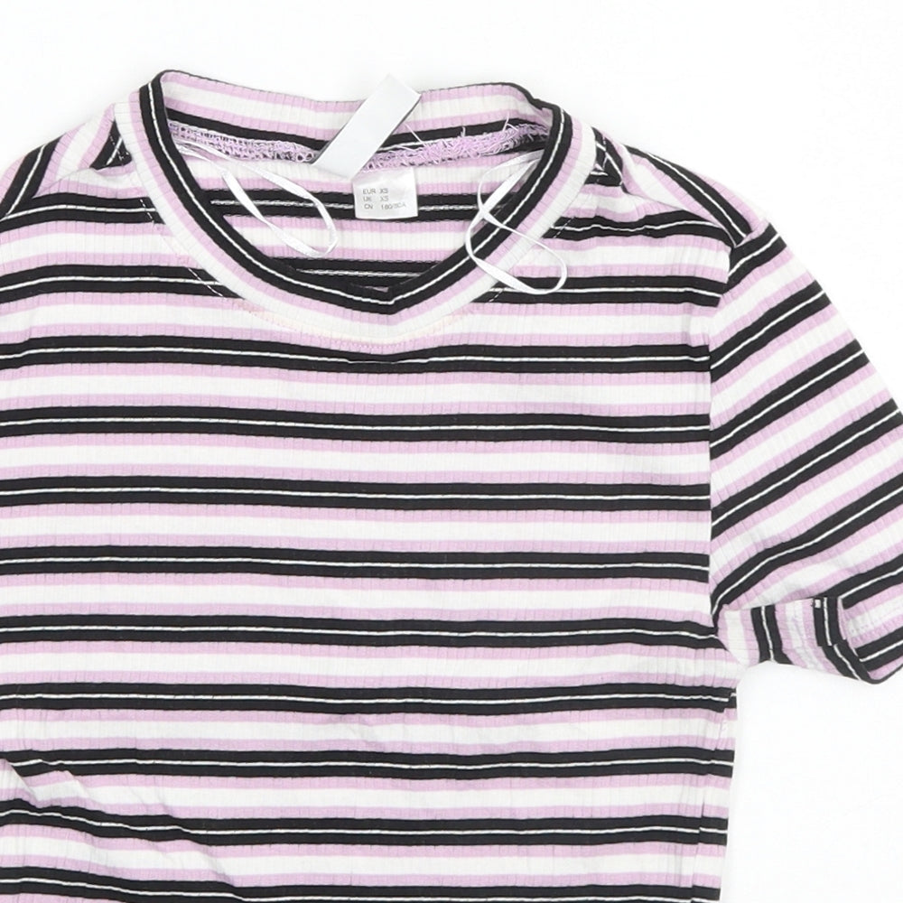 Womens UK Size XS Divided Pink Basic T-Shirt