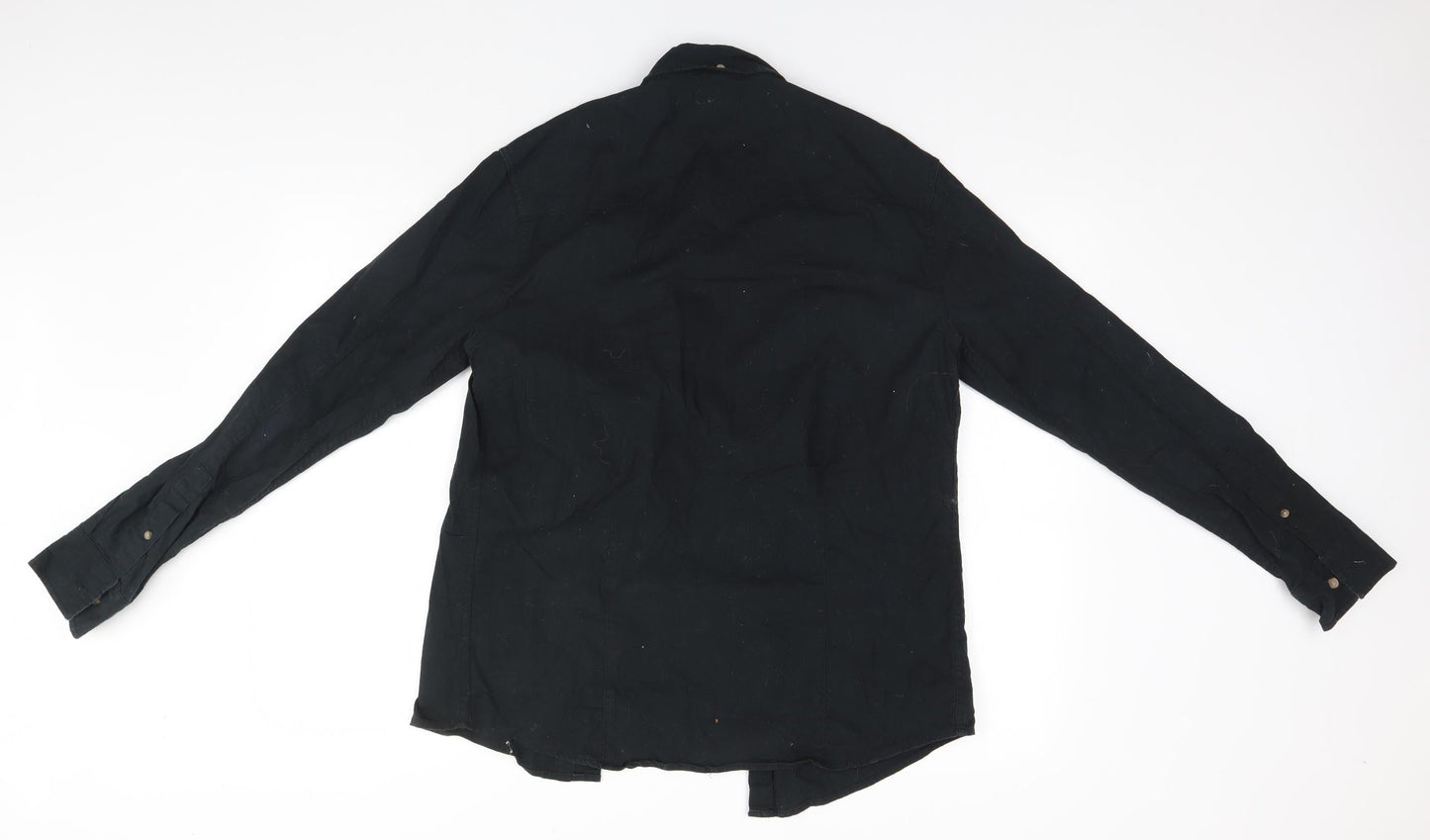 Mens UK Size M Industrialize Black  Button-Up Long Sleeve Casual Shirt