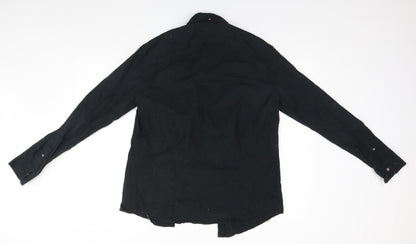 Mens UK Size M Industrialize Black  Button-Up Long Sleeve Casual Shirt