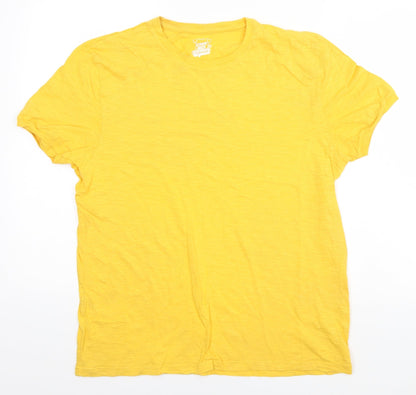 Topman Mens Yellow  Cotton  T-Shirt Size XL Round Neck
