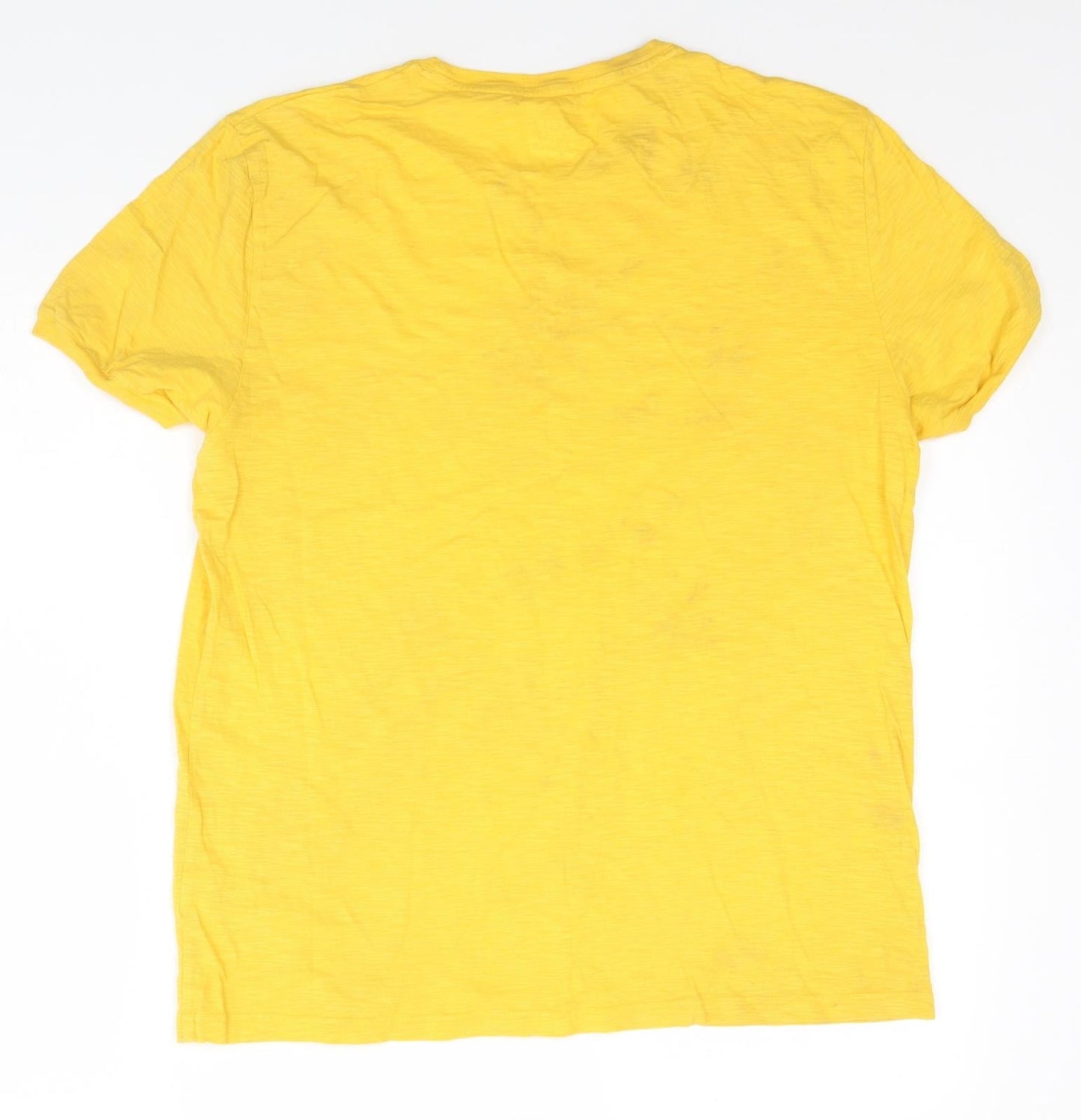 Topman Mens Yellow  Cotton  T-Shirt Size XL Round Neck