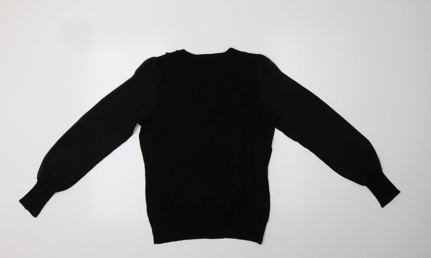 Kaliko Womens Black Round Neck  Viscose Pullover Jumper Size 12