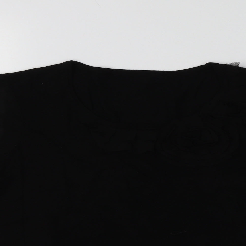 Kaliko Womens Black Round Neck  Viscose Pullover Jumper Size 12