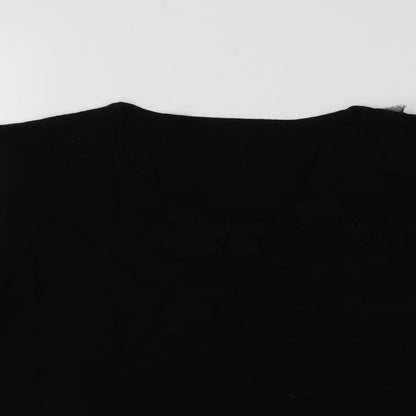 Kaliko Womens Black Round Neck  Viscose Pullover Jumper Size 12