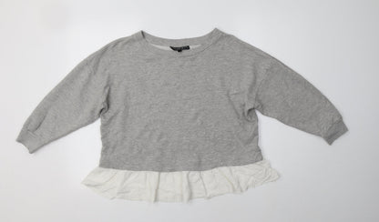 Womens UK Size 10 Topshop Grey Pullover Jumper