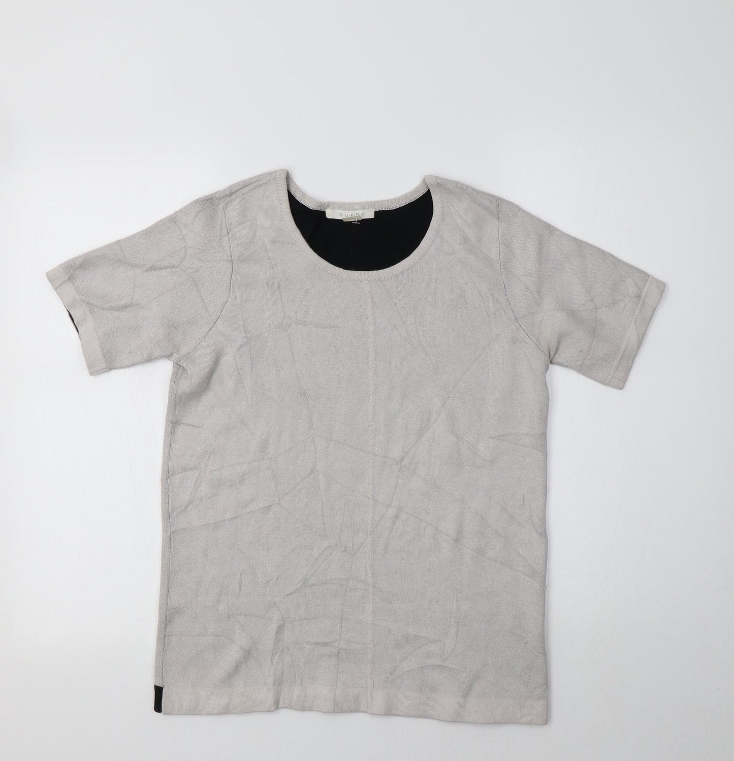 Duffy Womens Grey Crew Neck  Cotton Pullover Jumper Size XS