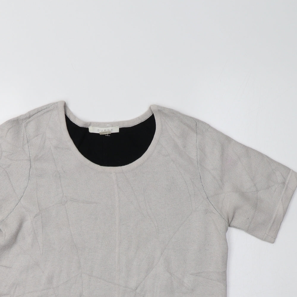 Duffy Womens Grey Crew Neck  Cotton Pullover Jumper Size XS