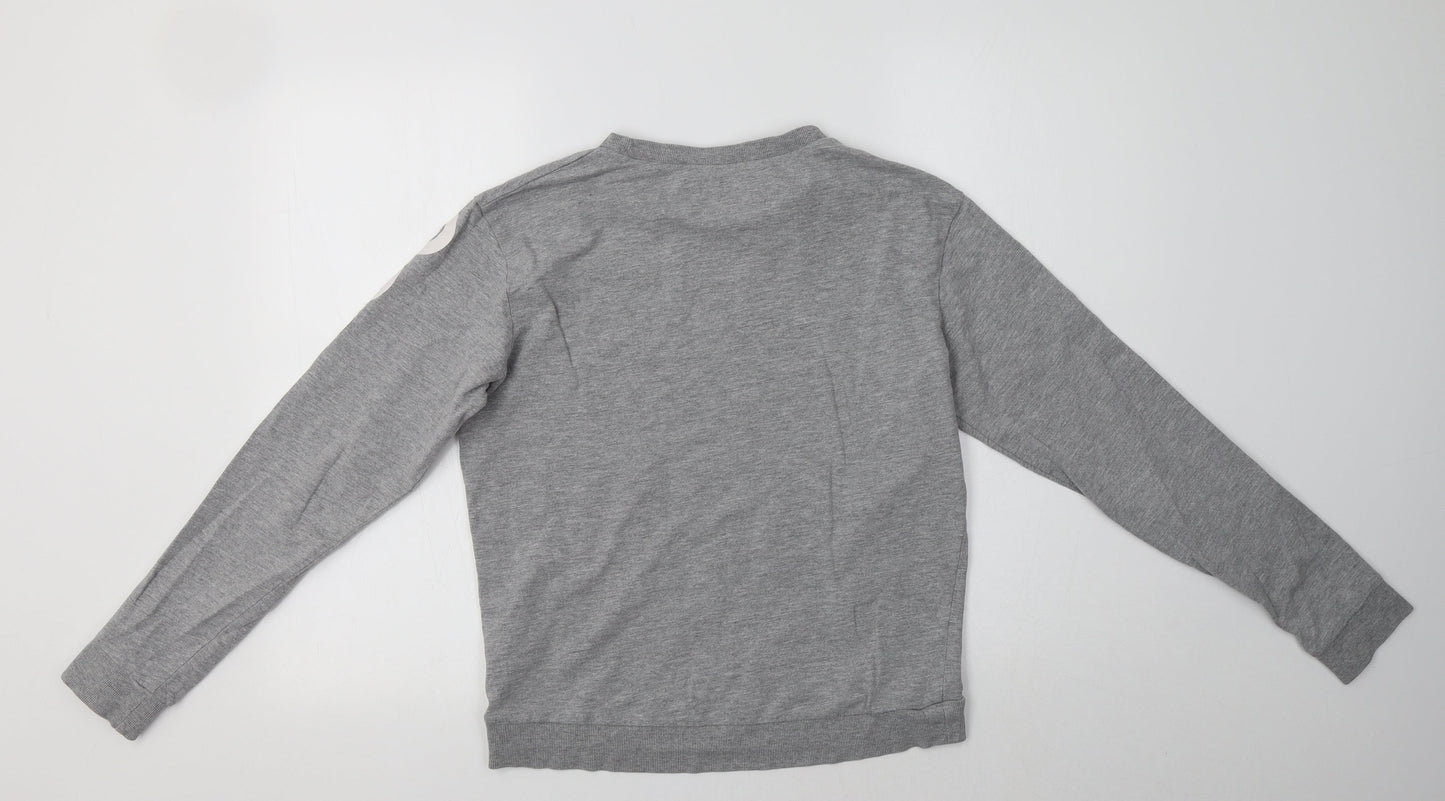 H&M Womens Grey  Cotton Pullover Sweatshirt Size S