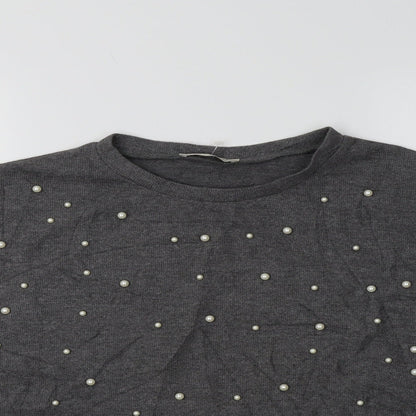 Womens UK Size M Zara Grey Pullover Jumper