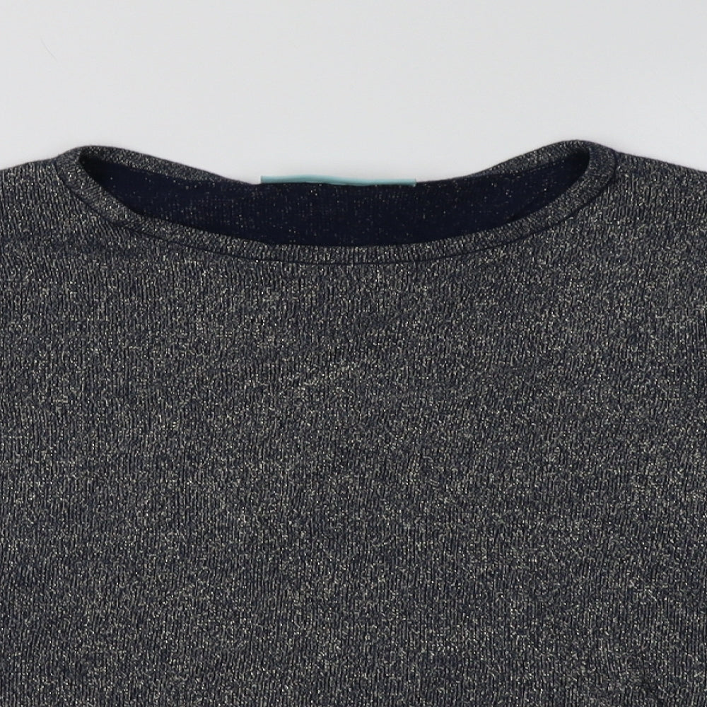 Avenue Womens Blue Crew Neck  Cotton Pullover Jumper Size M