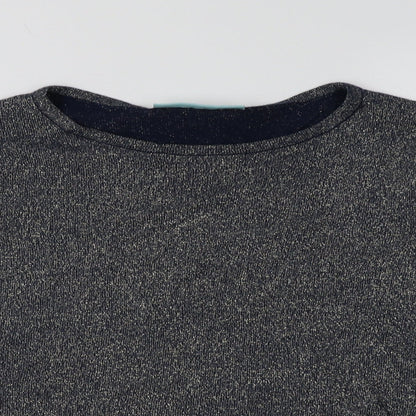 Avenue Womens Blue Crew Neck  Cotton Pullover Jumper Size M