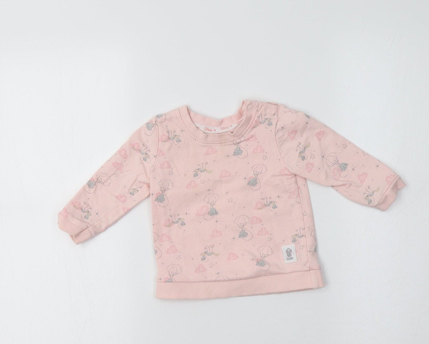 George Baby Pink Geometric Cotton Pullover Jumper Size 9-12 Months