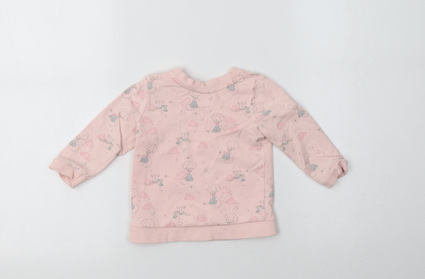 George Baby Pink Geometric Cotton Pullover Jumper Size 9-12 Months