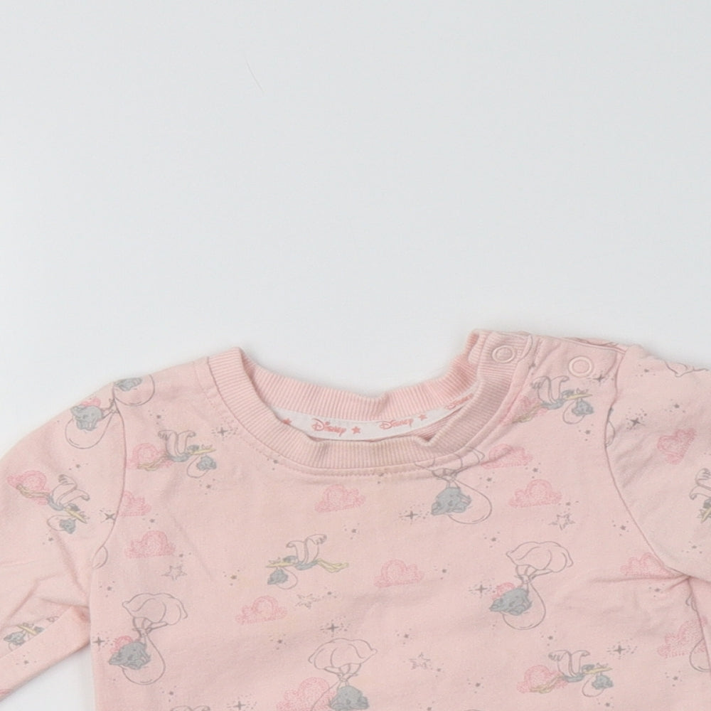 George Baby Pink Geometric Cotton Pullover Jumper Size 9-12 Months