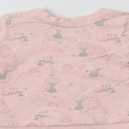 George Baby Pink Geometric Cotton Pullover Jumper Size 9-12 Months