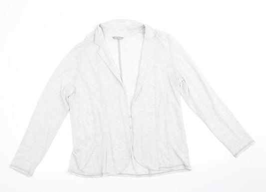 Marks and Spencer Womens Grey Striped  Jacket  Size 14   - Light Grey