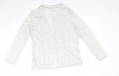 Marks and Spencer Womens Grey Striped  Jacket  Size 14   - Light Grey