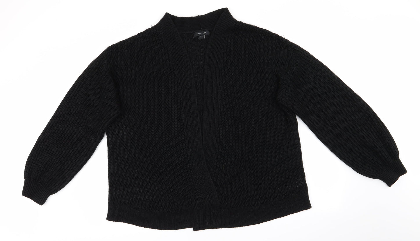 New Look Womens Black V-Neck  Acrylic Cardigan Jumper Size L