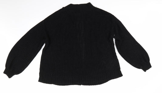 New Look Womens Black V-Neck  Acrylic Cardigan Jumper Size L