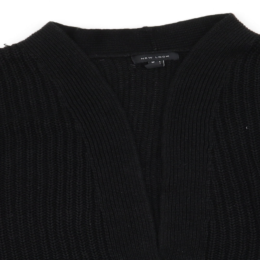 New Look Womens Black V-Neck  Acrylic Cardigan Jumper Size L