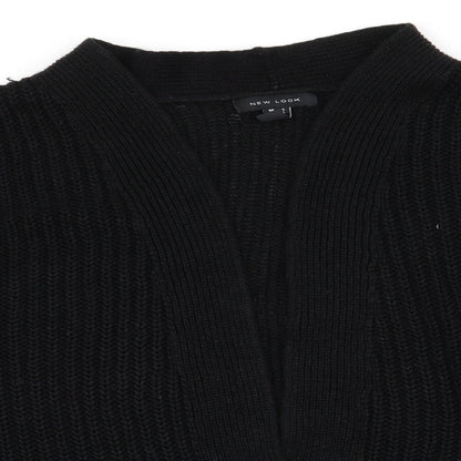 New Look Womens Black V-Neck  Acrylic Cardigan Jumper Size L